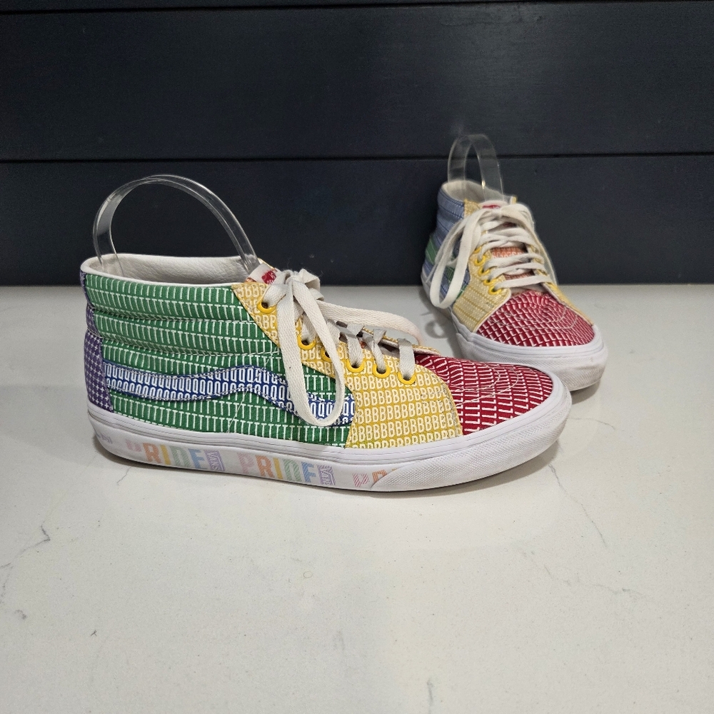 Vans Sk8-Mid 'Pride' Multi-Color Unisex Sneaker Men's 8 Woman's 9.5
